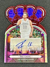 2022-23 Crown Royale Pau Gasol Autographs Asia Red SSP /18 #34 Lakers HOF