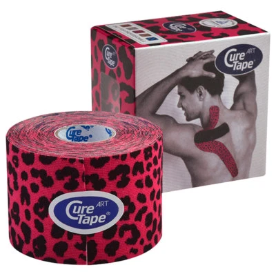 CURETAPE Cure Tape Art, 5 m x 5 cm, wasserfest, Leopard pink/schwarz
