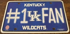 #1 Fan University of Kentucky Wildcats Booster License Plate UK