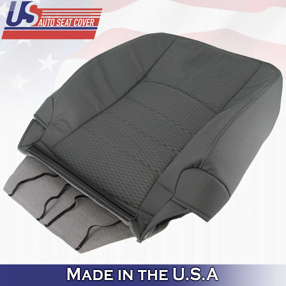 2013 to 2018 For Dodge Ram 3500 SLT Driver Top & Bottom Cloth Seat Covers Gray - Image 4 of 4