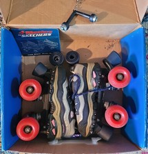 Skechers 4 Wheelers Sport Roller Skates Shoes Navy Pink Ladies Girls Size US 2