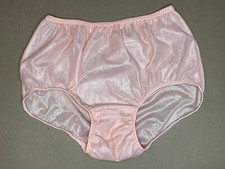 Vintage Nylon Powder Pink Shiny Silky Panty Brief Size Medium