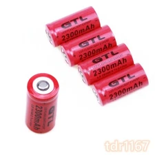 2-10pcs 3.7V 2300mAh CR123A 123A CR12 Rechargeable Li-ion Battery For Power Bank