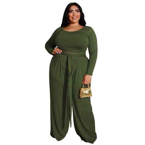 Fashion Women Long Sleeve Crop Top Pants Outfits Casual Suit Tracksuit Plus Size - Picture 22 of 34