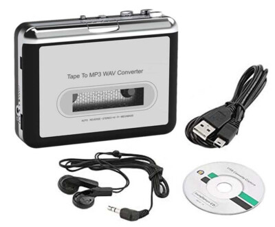 Retro Cassette Player Recorder   Convert Tapes to MP3/WAV with USB & Stereo Out