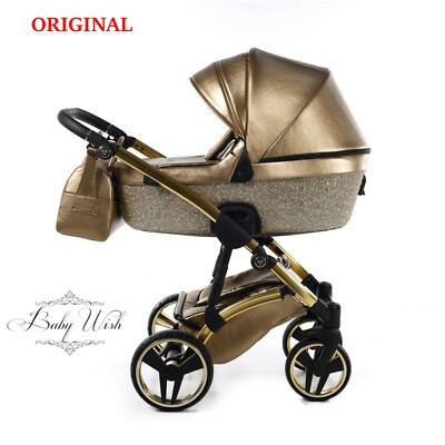JUNAMA GLITTER V2 NEW BABY STROLLER PRAM 3in1 CARRYCOT + PUSHCHAIR + CAR  SEAT | eBay.de