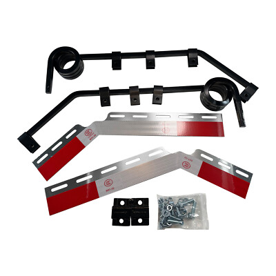 3 Coil Angled Fender Spring Mudflaps Hanger Pair for Semi Truck w/Reflector Kit
