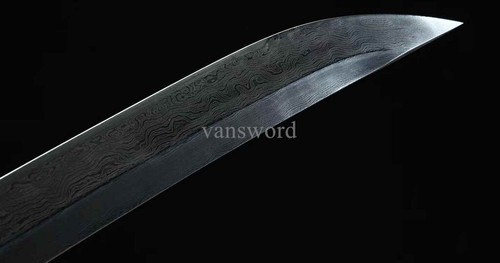 Damascus Folded Steel Nagamaki Japanese Samurai Sword Full Tang Sharp for Battle - Picture 10 of 10