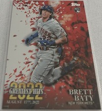 2023 Topps Baseball Brett Baty New York Mets 2022 Greatest Hits Rookie #22GH-3