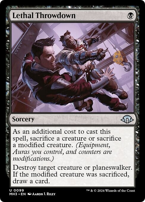 LETHAL THROWDOWN x4 mtg NM-M Modern Horizons 3 Unc