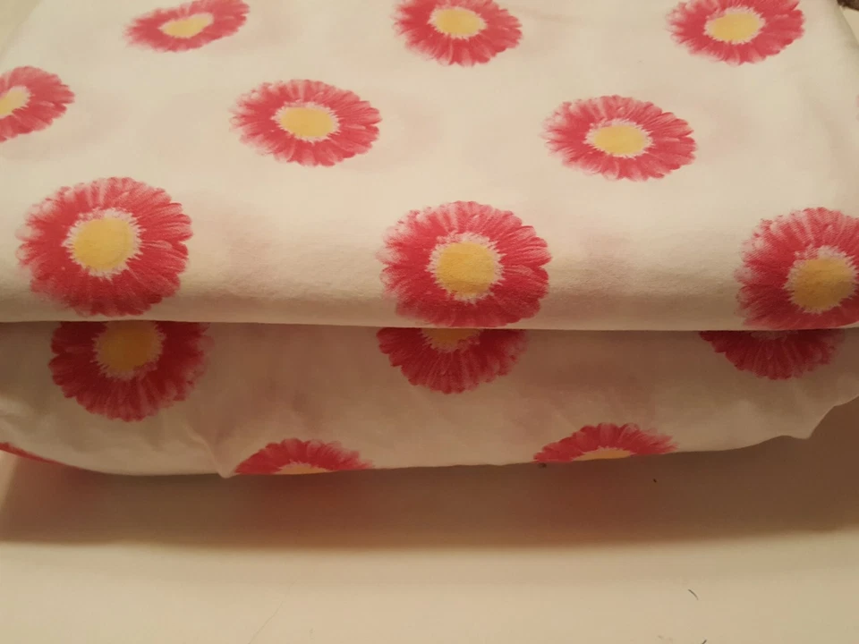 Tommy Hilfiger ~ 双人平底贴合拉斐特热粉色和黄色花卉 — 第 3/4 张图片