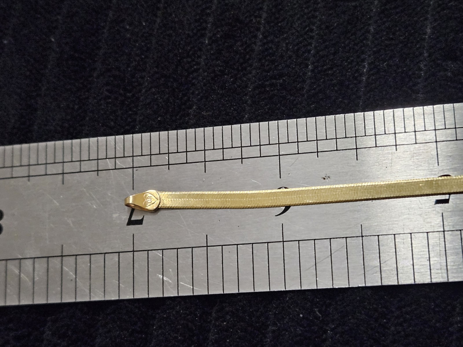 14k Solid Gold Herringbone Necklace Bracelet Yell… - image 8