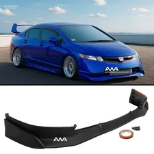 Fit 06-08 Civic 4 Dr Sedan Mugen SI Style PU Front Bumper Lip Spoiler Body Kit