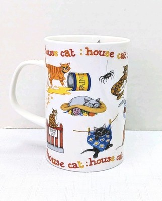 Dunoon House Cat 10oz Coffee MugTea Cup By Cherry Denman Fine Bone China 