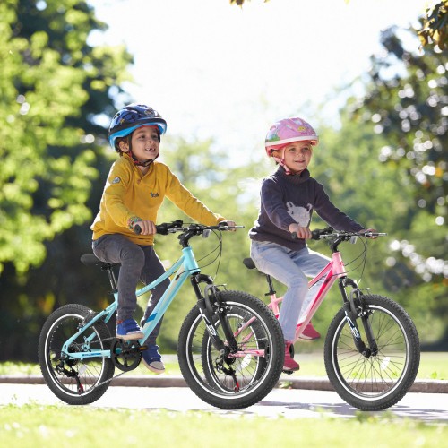 20in Kids Bike 7-Speed Boys Girls Mountain Bike Front Suspension V-Brakes Blue