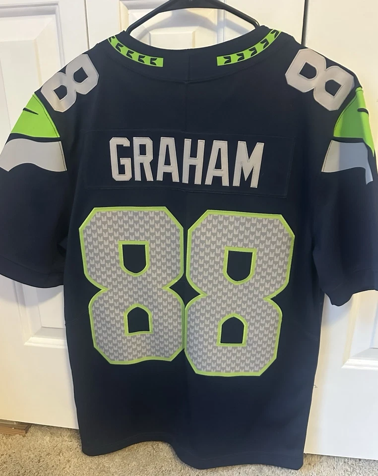 Camiseta para hombre Seattle Seahawks Jimmy Graham #88 — azul marino — talla pequeña Foto 2 de 3