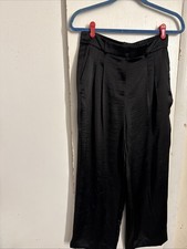 Simply Vera Wang Ladies Satin Black Wide Leg Pants Size 4