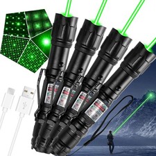 LETEAPII 4-Pack Green Laser Pointers Type-C Rechargeable Star Caps