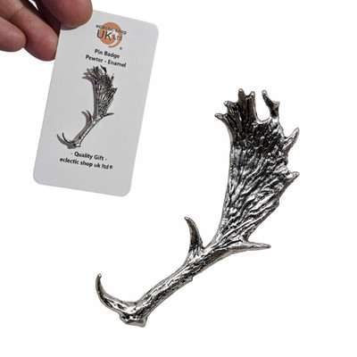 Damhirsch Geweih Pin Anstecker Zinn Hirsch Reh Tier Brosche Mantel Revers Schmuck