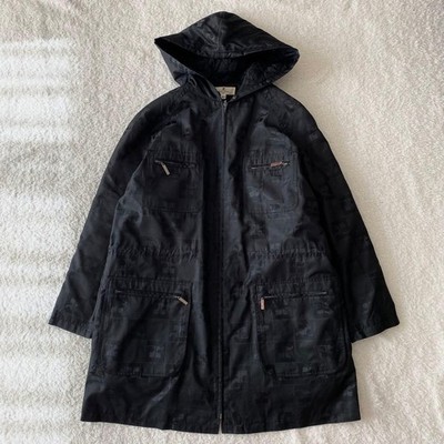 Courreges Mod Coat Hood Liner Logo Black Size 9