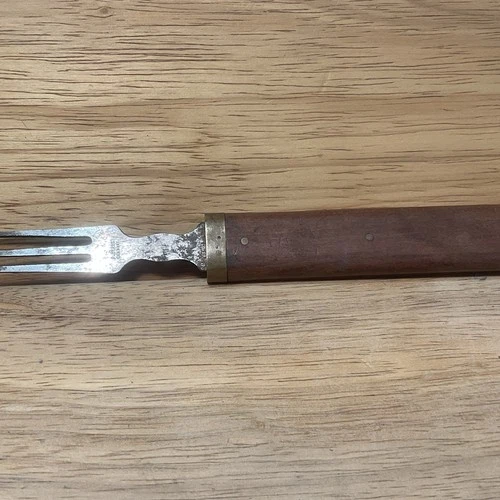 Vintage D. Peres Civil War Era 3-Pronged Fork Wood Handle Made In Germany