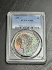 1885 O Morgan Silver Dollar PCGS MS66 AMAZING Toning Toned Coin WOW! (Slab3038)