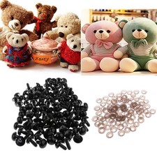 100 St&uuml;ck schwarze Kunststoffaugen mit R&uuml;ckseite f&uuml;r Puppen Bastelprojekte