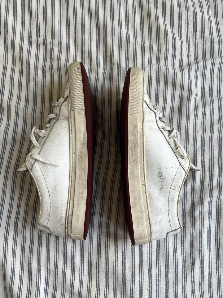 Common Projects Achilles Low Top White Leather Lace-Up Sneakers Rubber Sole - Image 3 of 4
