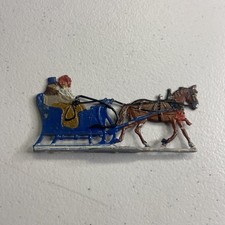 Vintage Heinrichsen German Flat Lead Figure Sleigh Ride Made In Germany