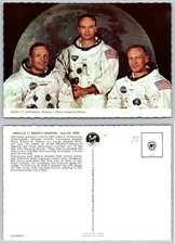 Apollo 11 Astronauts Neil Armstrong Collins Aldrin Moon Landing Postcard NASA