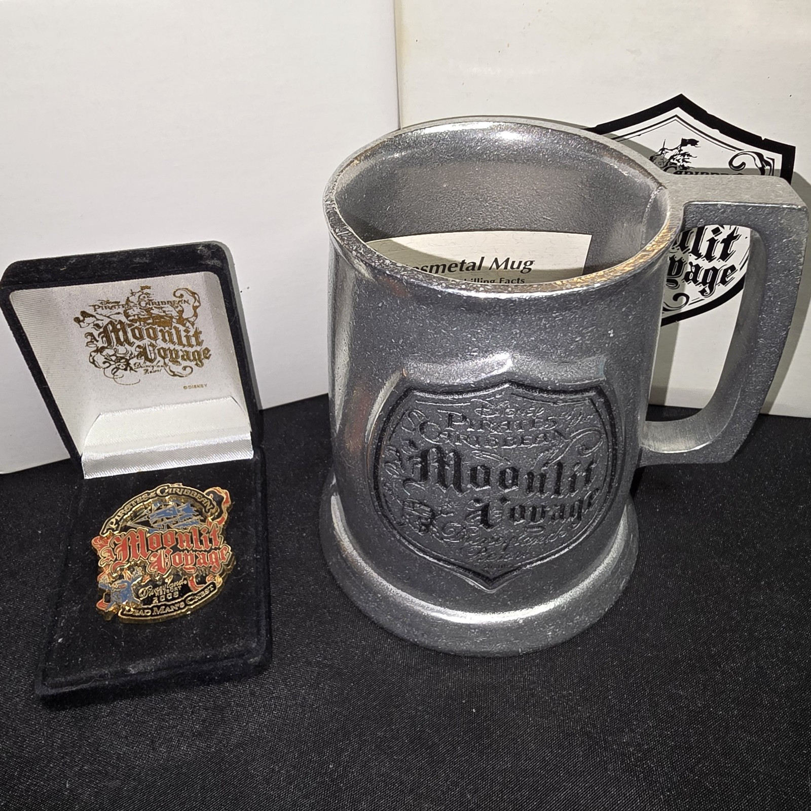 Super RARE Disney Pirates of the Caribbean Moonlit Voyage Event Pin & Beer Stein
