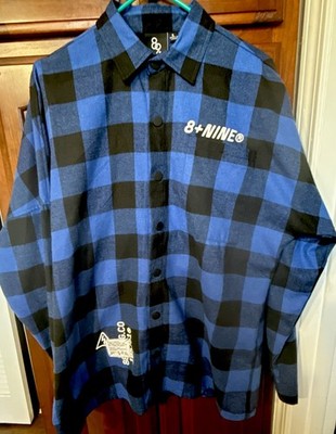 8&9MFG BUILD & DESTROY FLANNEL SHIRT BLUE SIZE Small