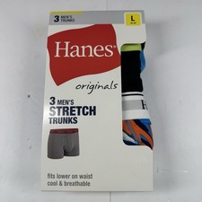 Hanes Originals Men's Moisture-Wicking Stretch Cotton Trunks 3 Pack Size Large