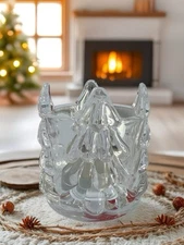 Mikasa Christmas Celebrations Crystal Christmas Tree  Votive 3.5” & Candle