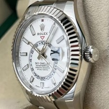 2025 NEW Rolex Sky-Dweller 42mm - White Dial - White Gold Fluted Bezel - 336934