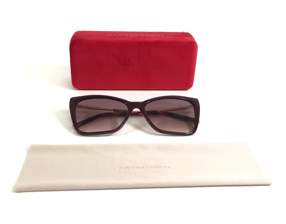 Carolina Herrera Sunglasses HER0180/S 6K3HA Burgundy Gold Frames with Red Lenses - Image 2 of 4