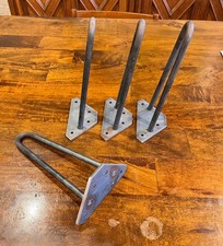 Four 10 inch Hairpin table Legs: Heavy Duty Wrought Iron
