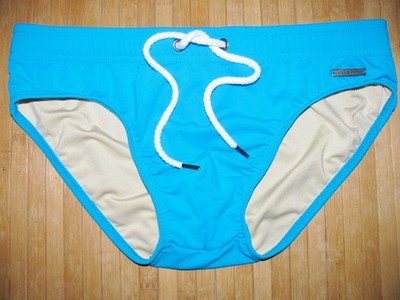 PARKE & RONEN Swimsuit Brief Size SMALL Nylon Spandex SOLID BLUE NEW