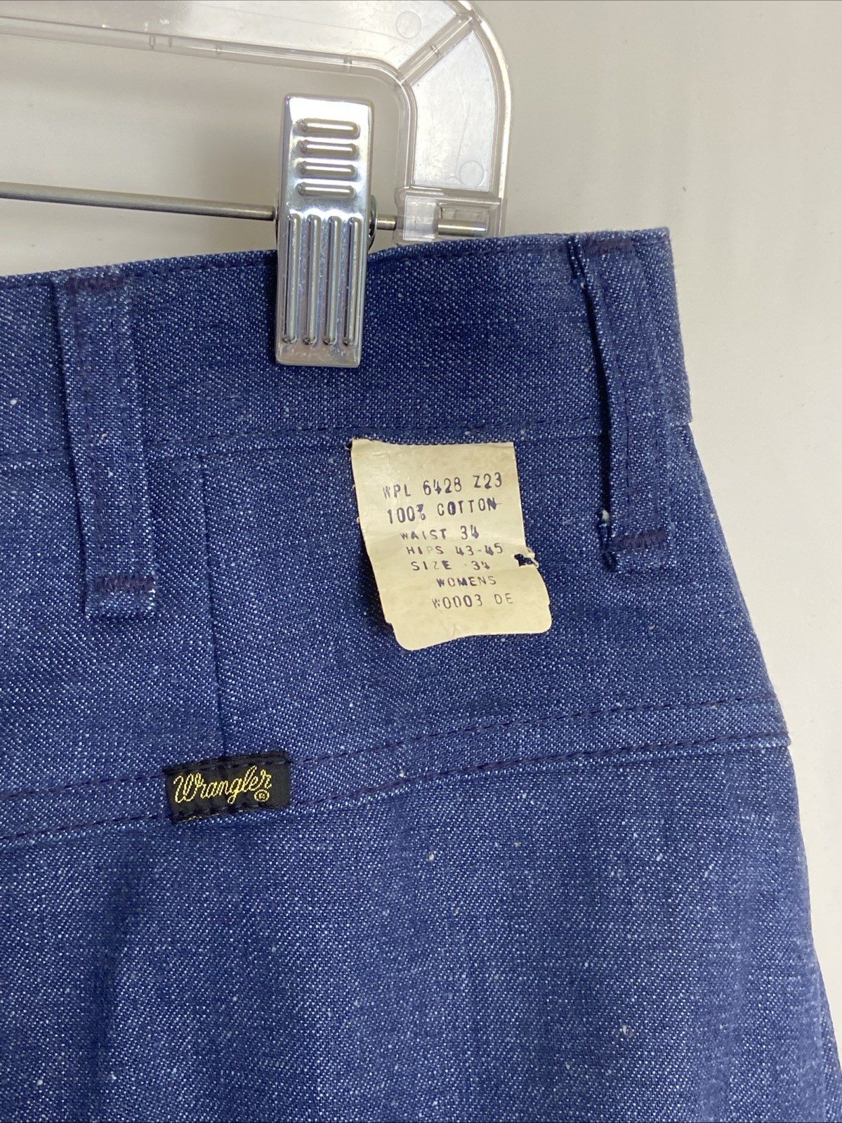NWT Vintage 70s Wrangler Womens Size 34 Blue Bareback Scovill Zipper Made in USA image 9