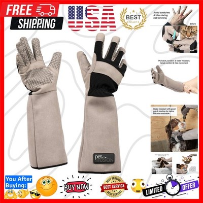 Versatile Grooming Gloves for Dogs, Cats, and More - Puncture Resistant, Large