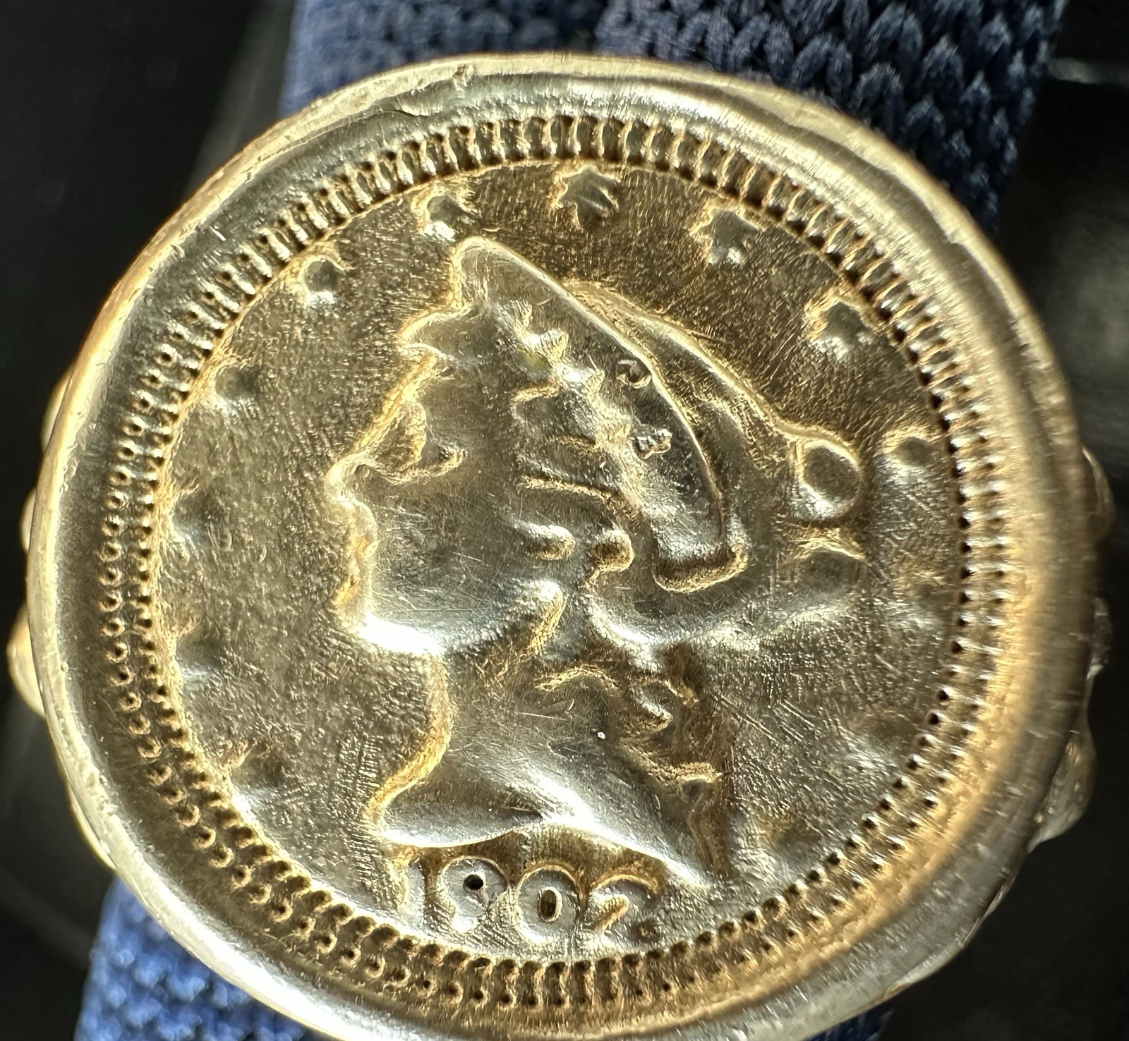 18k Solid Yellow Gold Ring - image 4