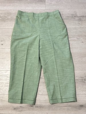 Alfred Dunner Capri Pants Women s 10 Classic Fit Comfort Waist Green Santa Fe