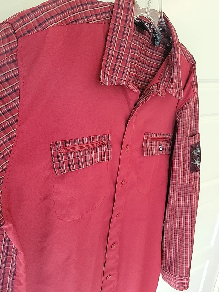 Bugle Boy Men's XL Plaid Button Up Shirt Retro Y2K Baggy Vtg Grunge 90s 00s - Image 3 of 4
