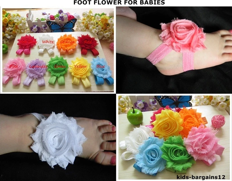 Baby Mädchen Krippe Kinderwagen Schuhe Sandalen Neuheit Chiffon Blumen für Babyfüße, Socken