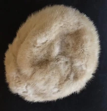 Vintage Abraham & Straus Cream Fur Hat 1940s