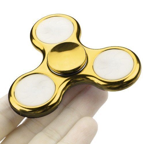 Fidget Spinner Toy LED Light Triangle Hand Finger Spinning, Gold ...