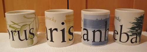 4 Tazzine Caffè Starbucks City Collezione Serie Istanbul Parigi Libano Cipro 2002 - Foto 13 di 15