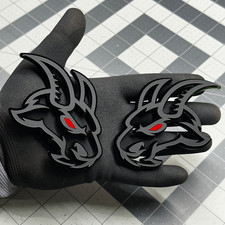Angry Goat Red Eye On Black For Ram Car Truck Emblem Badge Custom Pack Of 2