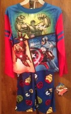 Marvel Avengers Boys 4-5 Pajama Two Piece Set Fleece Pants Flame Resistant New