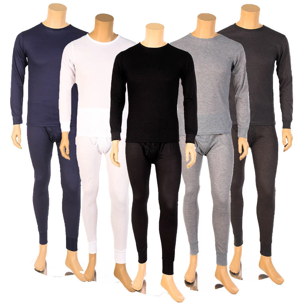Mens 2PC Thermal Underwear Set Top Bottom Long John Waffle New